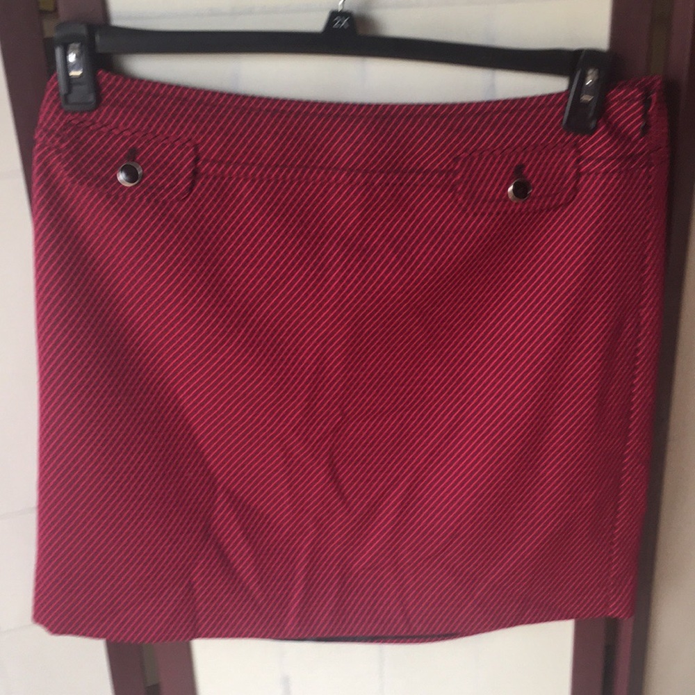 Loft Red plaid skirt